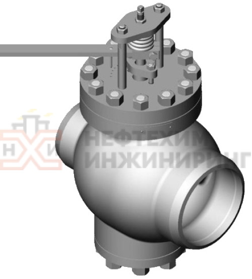 Клапан регулирующий под приварку ручной Т-137бм DN 250 PN 10,0 МПа Т300 °С, корпус ст. 25Л