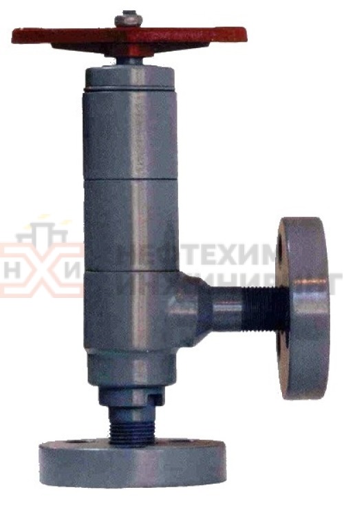 Клапан угловой запорный сальниковый фланцевый ручной 22лс69нж DN 32 РN 40,0 МПа ХЛ1, корпус ст. 18ХГ, класс герметичности «С» по ГОСТ 9544-2015