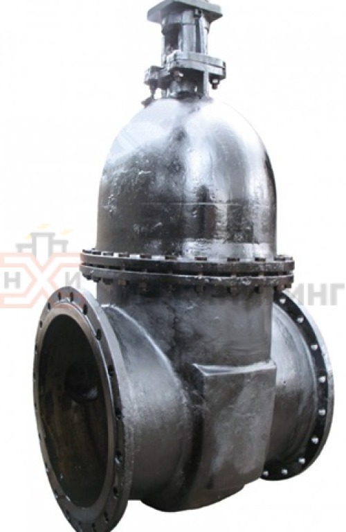 Задвижка параллельная литая с невыдвижным шпинделем фланцевая под электропривод 30ч915бр DN 600 PN 1,0 МПа У3, корпус чугун, класс герметичности «D» по ГОСТ 9544-2015