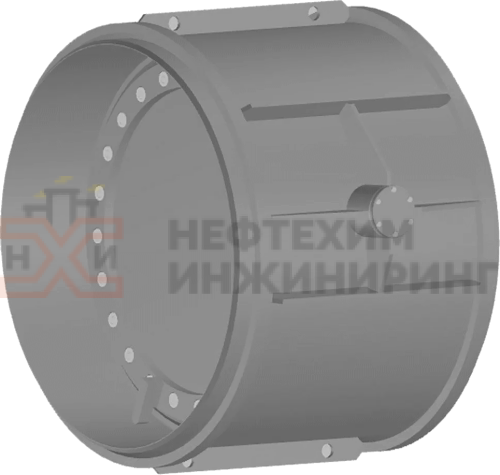 Клапан обратный поворотный с демпфером под приварку 19с20р DN 1600 PN 1,0 МПа У1, корпус ст. 20