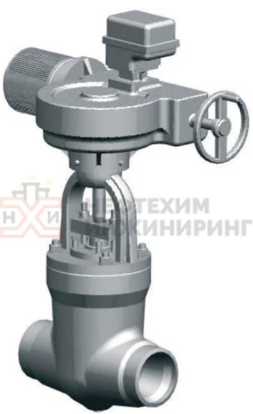 Задвижка запорная под приварку с электроприводом (792-Э-0а) 1120-100-Э DN 100 PN 37,3 МПа Т280 °С, корпус ст. 20