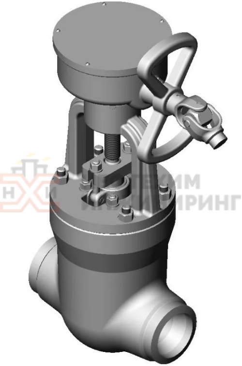 Задвижка запорная под приварку с коническим редуктором 1156-125-КЗ DN 125 PN 9,8 МПа Т540 °С, корпус ст. 15Х1М1Ф