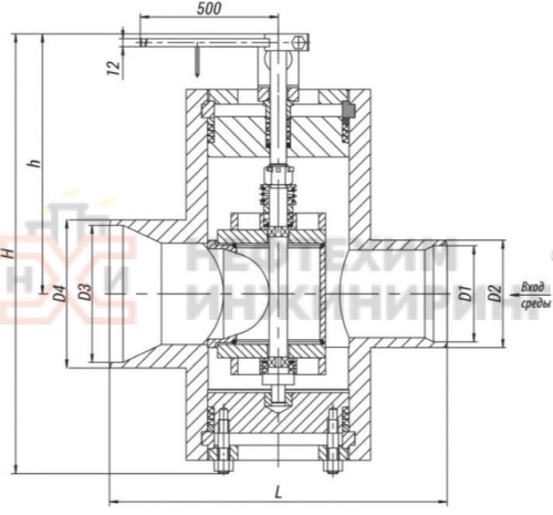 Клапан регулирующий под приварку с электроприводом (МЭОФ-1000/25-0,25У-97К) 18с-2-9Э DN 400 PN 1,6 МПа Т350 °С, корпус ст. 20