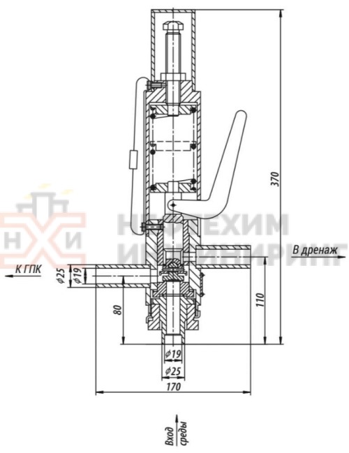 Клапан импульсный под приварку 8с-3-2 DN 20 PN 4,0 МПа Т450 °С, корпус ст. 20