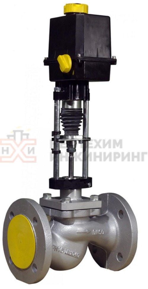 Клапан регулирующий односедельный фланцевый 25ч945нж DN 32 PN 1,6 МПа У3 (Kvy - 25? м³/ч) с ЭИМ, корпус чугун