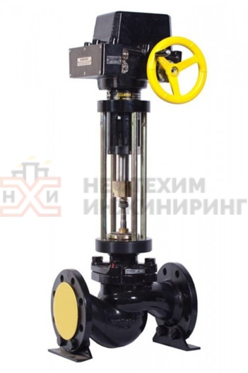 Клапан регулирующий односедельный фланцевый 25ч943нж DN 15 PN 1,6 МПа У3 (Kvy - 4,0? м³/ч) с ЭИМ, корпус чугун
