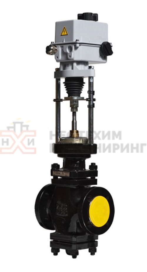 Клапан регулирующий двухседельный фланцевый 25ч940нж DN 50 PN 1,6 МПа У3 (Kvy - 63? м³/ч) с ЭИМ, корпус чугун