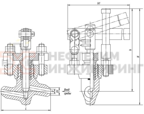 Клапан регулирующий под приварку ручной 9с-5-5-2 DN 65 PN 25,0 МПа Т350 °С, корпус ст. 20
