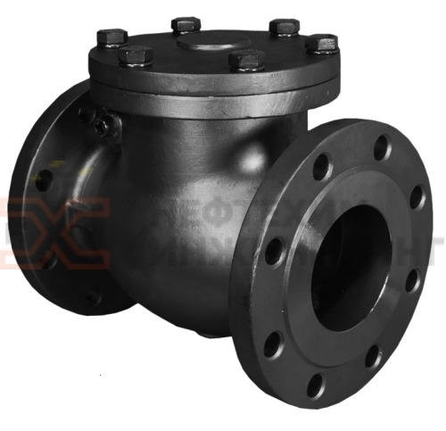 Клапан обратный поворотный фланцевый 19ч16бр DN 100 PN 1,6 МПа У3, корпус чугун