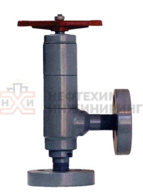 Клапан угловой запорный сальниковый фланцевый ручной 22нж69нж DN 15 РN 40,0 МПа УХЛ1, корпус ст. 12Х18Н10Т, класс герметичности «С» по ГОСТ 9544-2015