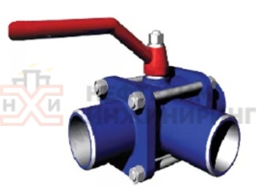 Кран шаровой разборный трехходовой полнопроходной муфтовый ручной КШ-Р.ТХ.ПП.М.Р.НХИ.025.063.01.У DN 25 PN 6,3 МПа, корпус ст. 20, класс герметичности «А» по ГОСТ 9544-2015