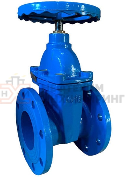 Задвижка с обрезиненным клином литая с невыдвижным шпинделем фланцевая ручная 30ч39р DN 150 PN 1,6 МПа У3, корпус чугун, класс герметичности «А» по ГОСТ 9544-2015