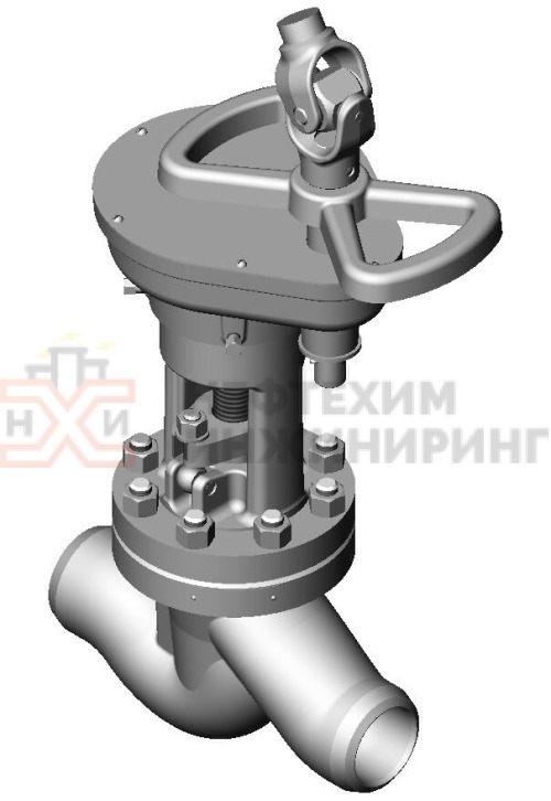 Клапан (вентиль) запорный под приварку ручной 1с-8-2 DN 80 PN 10,0 МПа Т450 °С, корпус ст. 25Л