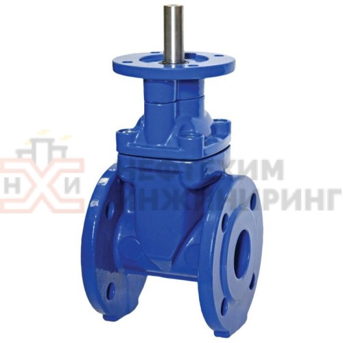Задвижка с обрезиненным клином литая с невыдвижным шпинделем фланцевая под электропривод 30ч939р DN 350 PN 1,6 МПа У3, корпус чугун, класс герметичности «А» по ГОСТ 9544-2015