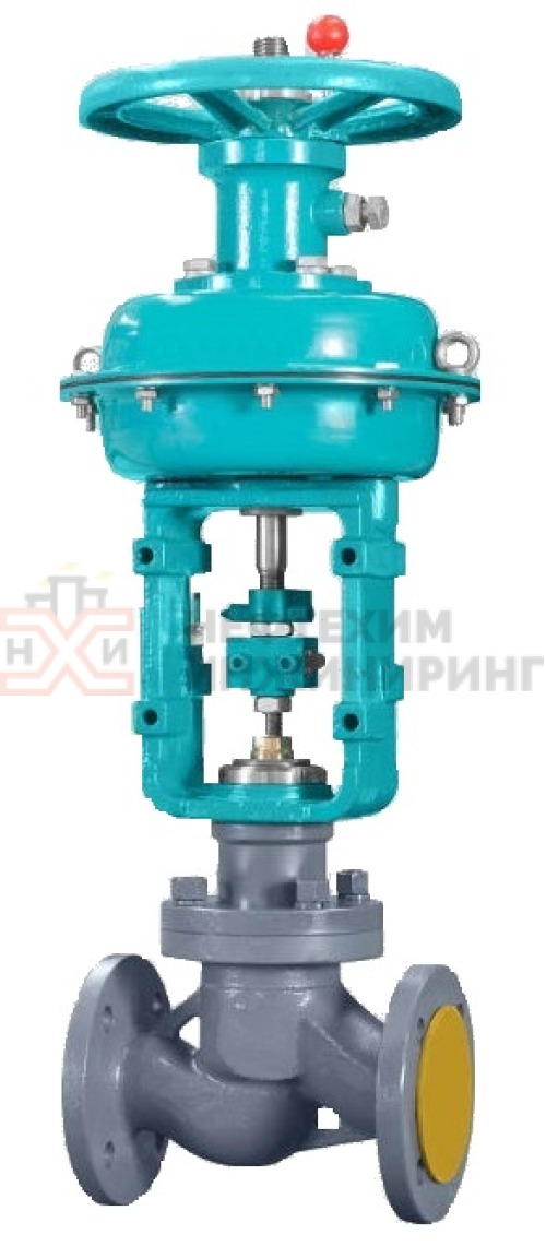 Клапан отсечной фланцевый "до себя" нормально закрытый 22с32п DN 80 PN 1,6 МПа У1 с мембранным исполнительным механизмом, корпус ст. 25Л