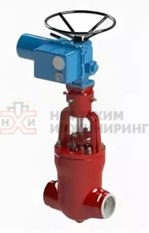 Задвижка запорная под приварку с электроприводом (ГЗ-Г.2500/24 У1) 885-225-ЭГ DN 225 PN 9,8 МПа Т540 °С, корпус ст. 15Х1М1Ф