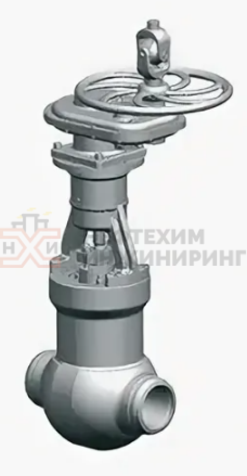 Задвижка запорная под приварку с цилиндрическим редуктором 1012-150-ЦЗ DN 150 PN 23,5 МПа Т250 °С, корпус ст. 15ГС