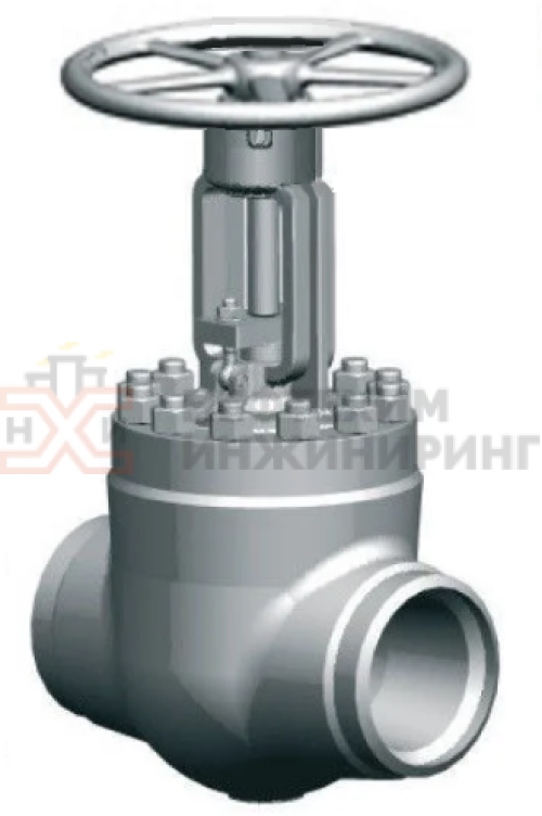 Задвижка запорная под приварку ручная 1511-150-М DN 150 PN 10,0 МПа Т450 °С, корпус ст. 15ГС