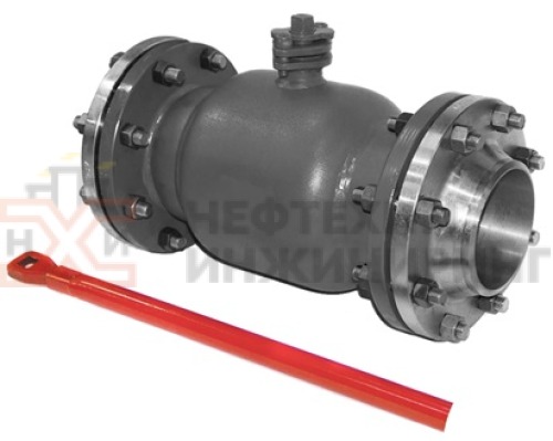 Кран шаровой цельносварной проходной полнопроходной фланцевый ручной КШ-Ц.П.ПП.Ф.Р.НХИ.200.025.01.У DN 200 PN 2,5 МПа, корпус ст. 20, класс герметичности «А» по ГОСТ 9544-2015
