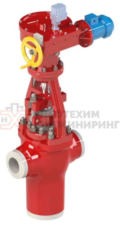 Клапан запорно-дроссельный с электроприводом под приварку 936-150/250-Э DN 150 PN 7,8 МПа Т300 °С, корпус ст. 20