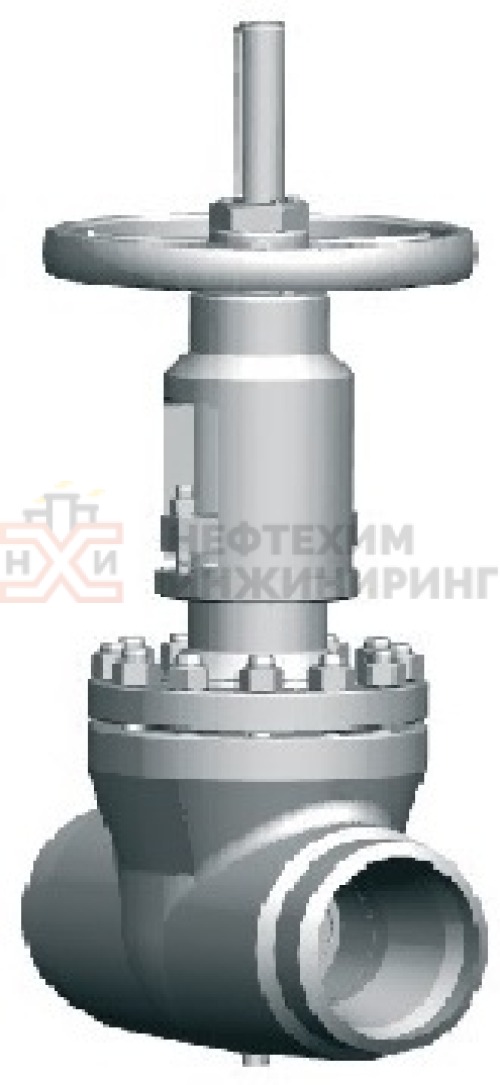 Задвижка запорная под приварку ручная 1511-200-МБ DN 200 PN 10,0 МПа Т450 °С, корпус ст. 15ГС