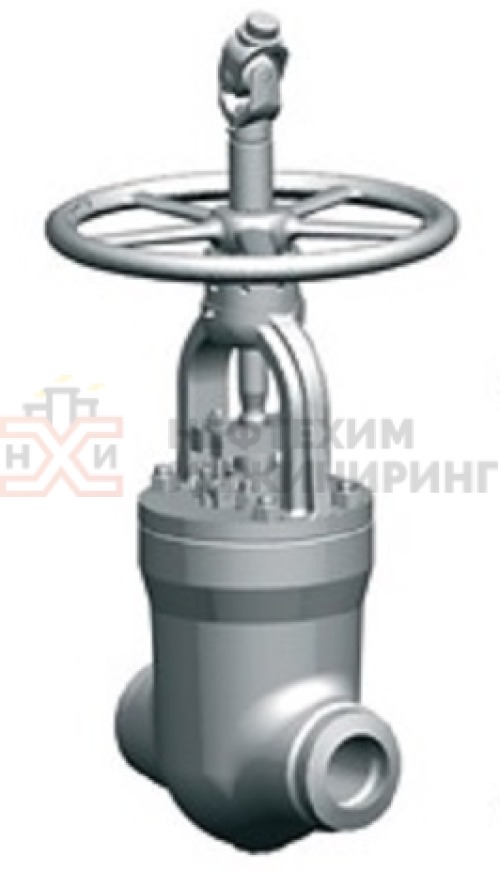 Задвижка запорная под приварку ручная 1016-250-М DN 250 PN 10,0 МПа Т450 °С, корпус ст. 15ГС