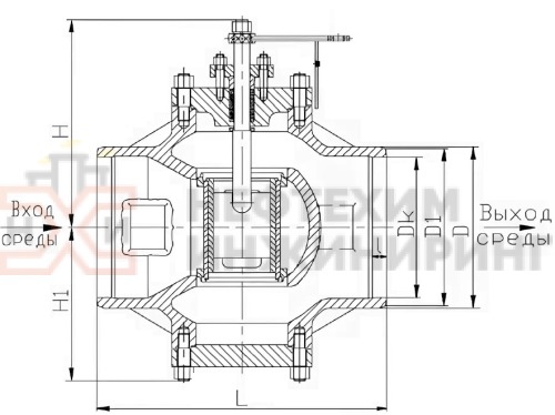 Клапан регулирующий под приварку ручной Т-141бм DN 200 PN 10,0 МПа Т300 °С, корпус ст. 25Л