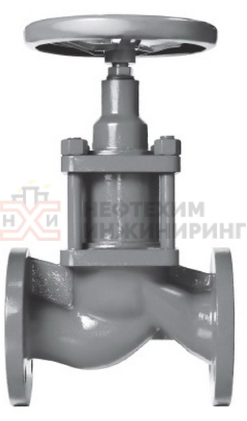 Клапан запорный сильфонный фланцевый ручной 15с66нж DN 20 PN 4,0 МПа У1, корпус ст. 25Л, класс герметичности «А» по ГОСТ 9544-2015