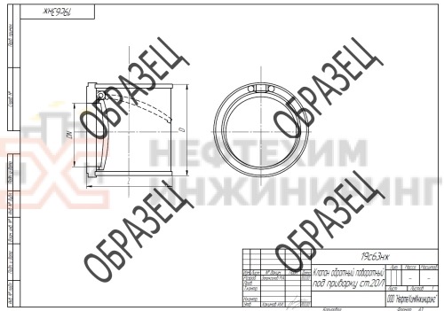 Клапан обратный поворотный под приварку 19с63нж DN 250 PN 6,3 МПа У1, корпус ст. 20