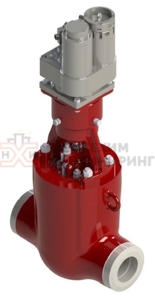 Задвижка запорная под приварку с электроприводом (ЭП-З-630-24-В-0-А-У1) 1120-100-ЭН DN 100 PN 37,3 МПа Т280 °С, корпус ст. 20