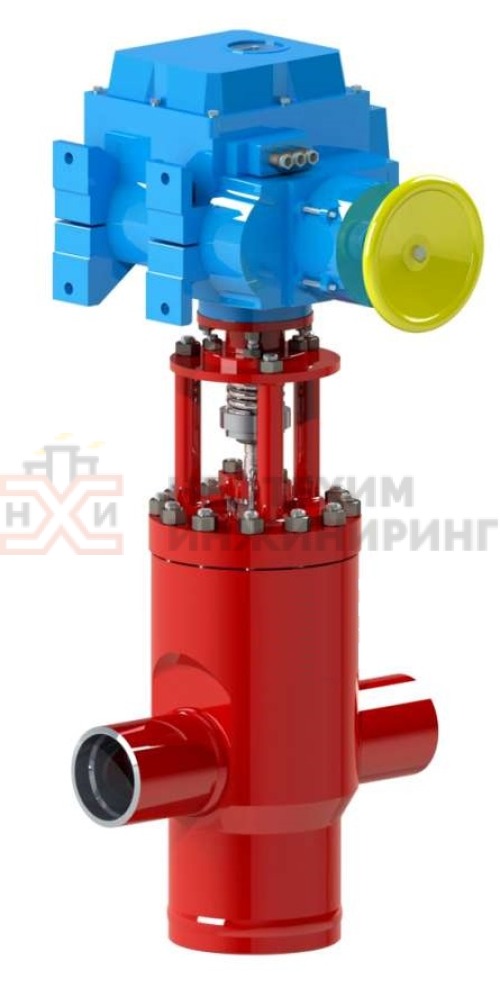 Клапан регулирующий разгруженный под приварку с электроприводом (МЭОФ-250/25-0,25У-99К) 23с-80-1-Э DN 80 PN 10,0 Т450 °С, корпус ст. 20