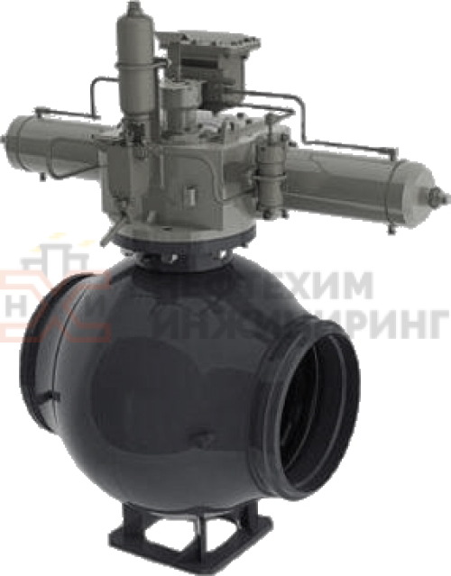 Кран шаровой полнопроходной под приварку с пневмогидроприводом 11лс(6)768п1 DN 300 PN 8,0 МПа ХЛ1, корпус ст.  09Г2С, класс герметичности «А» по ГОСТ 9544-2015 (газ)