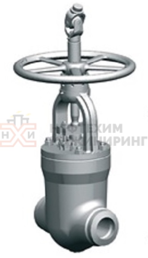 Задвижка запорная под приварку ручная 1156-125-М DN 125 PN 9,8 МПа Т540 °С, корпус ст. 15Х1М1Ф