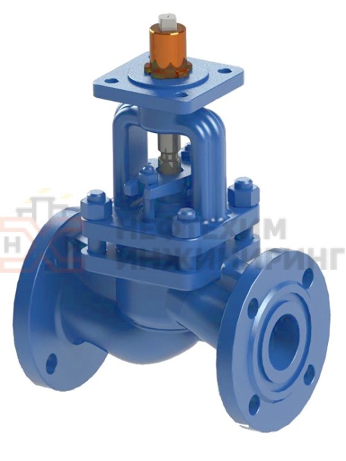 Клапан запорный сальниковый фланцевый под электропривод 15нж965нж DN 40 PN 1,6 МПа УХЛ1, корпус ст. 12Х18Н9ТЛ, класс герметичности «А» по ГОСТ 9544-2015