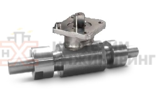 Кран шаровой разборный проходной полнопроходной штуцерно-ниппельный под электропривод КШ-Р.П.ПП.ШН.ЭП.НХИ.050.040.03.УХЛ1 DN 50 PN 4,0 МПа, корпус ст. 12Х18Н10Т, класс герметичности «А» по ГОСТ 9544-2015