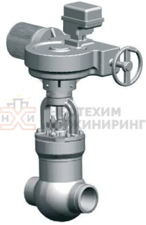 Задвижка запорная под приварку с электроприводом (AUMA SA14.6/GK25.2-F25-380/50/3-22) 1013-175-ЭД DN 175 PN 13,7 МПа Т560 °С, корпус ст. 15Х1М1Ф