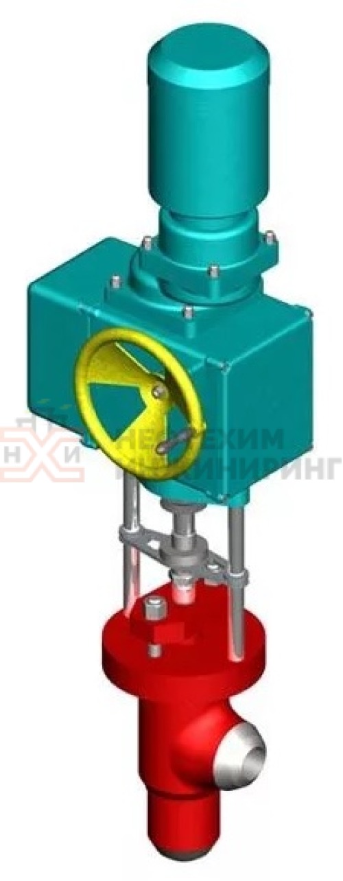 Клапан регулирующий под приварку с электроприводом (МЭО-630/25-0,25У-92К) 879-65-Р DN 65 PN 23,5 МПа Т250 °С, корпус ст. 20